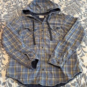 Columbia Plaid Hooded Shirt